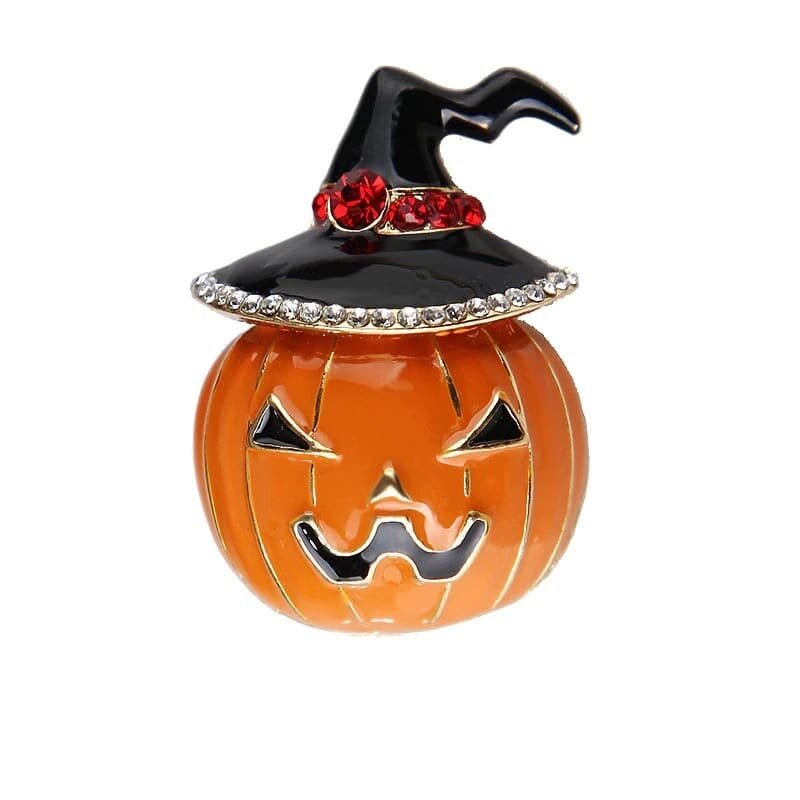 Enamel Halloween Pumpkin Brooch Unisex